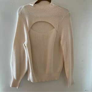 A New Day White Cutout Turtleneck Sweater Size Large